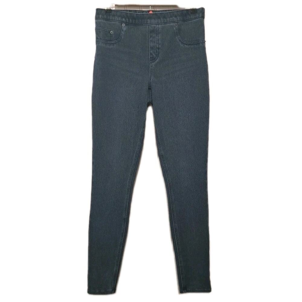 Spanx Ankle Legging Jeans Womens M Blue Dark Wash Denim Jeggings Shaping Pants